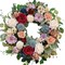 22 Inch Spring/Summer Floral Wreaths for Front Door,Artificial Valentines Day Wreath with Roses Dahlias Gardenias Hydrangeas for Home Wall Window Wedding Party Festival Decor
